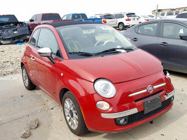 3C3CFFER7DT560570 - 2013 FIAT 500 LOUNGE RED photo 1