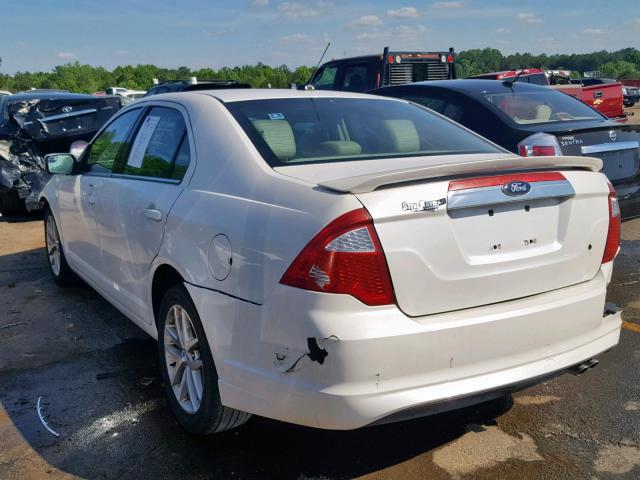 3FAHP0JA3CR121637 - 2012 FORD FUSION SEL WHITE photo 3