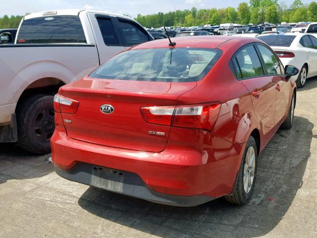 KNADN4A36G6583441 - 2016 KIA RIO EX RED photo 4