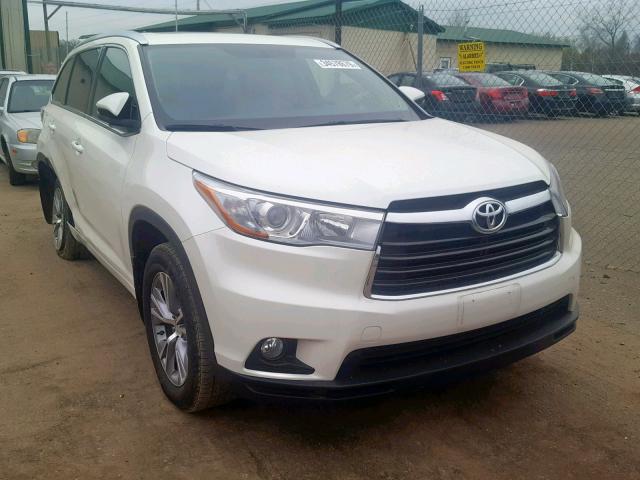 5TDJKRFH1FS080950 - 2015 TOYOTA HIGHLANDER WHITE photo 1