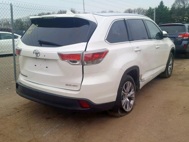 5TDJKRFH1FS080950 - 2015 TOYOTA HIGHLANDER WHITE photo 4