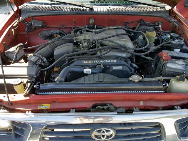 4TAWN72N5VZ279926 - 1997 TOYOTA TACOMA XTR RED photo 7