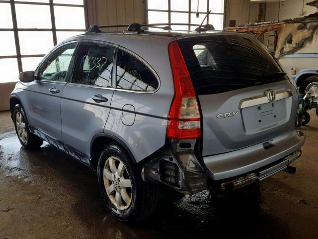 JHLRE48738C062751 - 2008 HONDA CR-V EXL BLUE photo 3