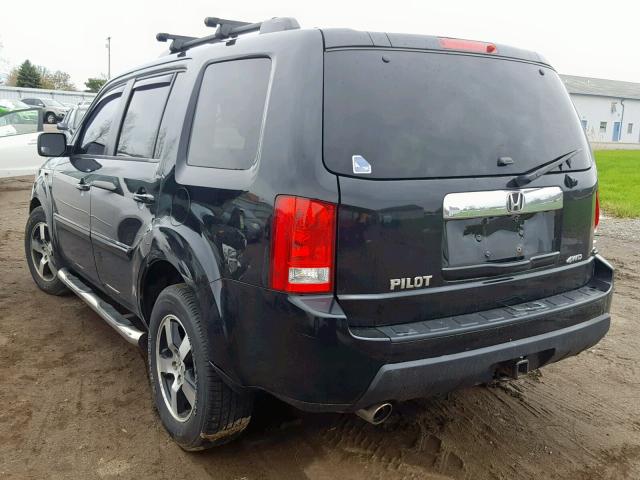 5FNYF4H53AB025454 - 2010 HONDA PILOT EXL BLACK photo 3