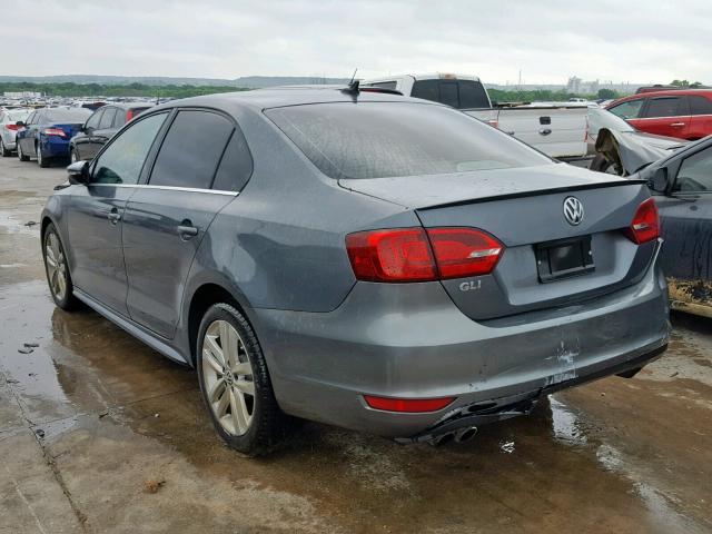 3VW567AJ9CM131379 - 2012 VOLKSWAGEN JETTA GLI GRAY photo 3