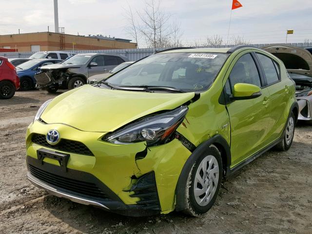 JTDKDTB3XJ1612773 - 2018 TOYOTA PRIUS C GREEN photo 2