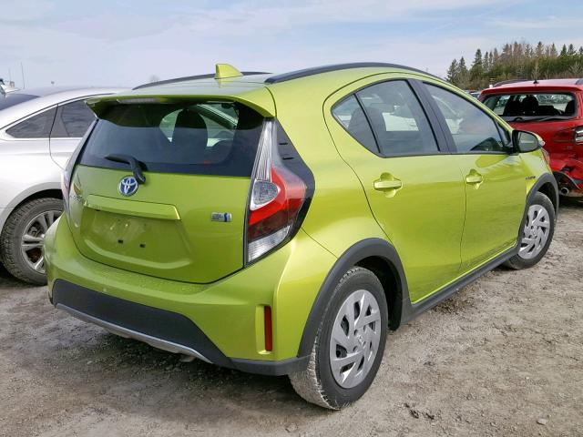 JTDKDTB3XJ1612773 - 2018 TOYOTA PRIUS C GREEN photo 4