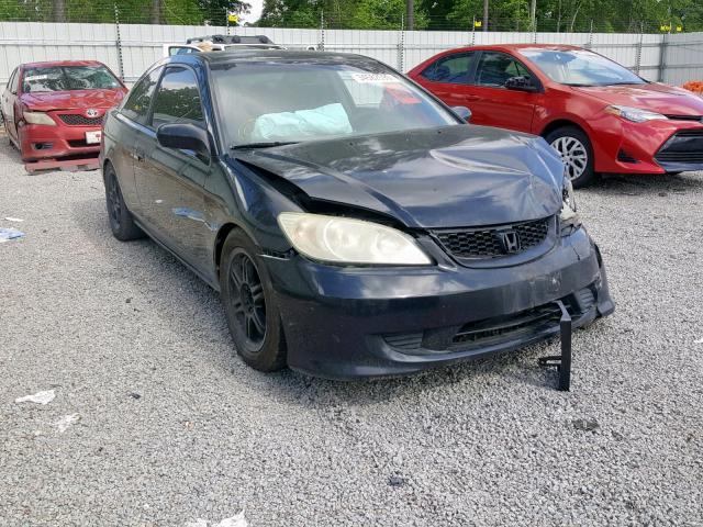 1HGEM211X5L014332 - 2005 HONDA CIVIC DX V BLACK photo 1