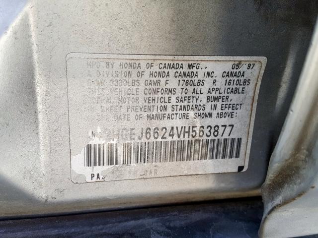 2HGEJ6624VH563877 - 1997 HONDA CIVIC DX  photo 10