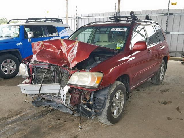 JTEEP21A660159954 - 2006 TOYOTA HIGHLANDER BURGUNDY photo 2