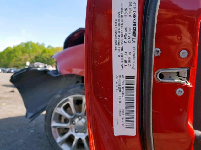 1C3CDFCAXDD294132 - 2013 DODGE DART LIMIT RED photo 10