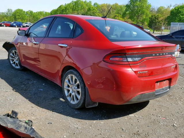 1C3CDFCAXDD294132 - 2013 DODGE DART LIMIT RED photo 3