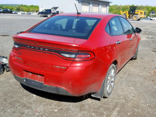 1C3CDFCAXDD294132 - 2013 DODGE DART LIMIT RED photo 4