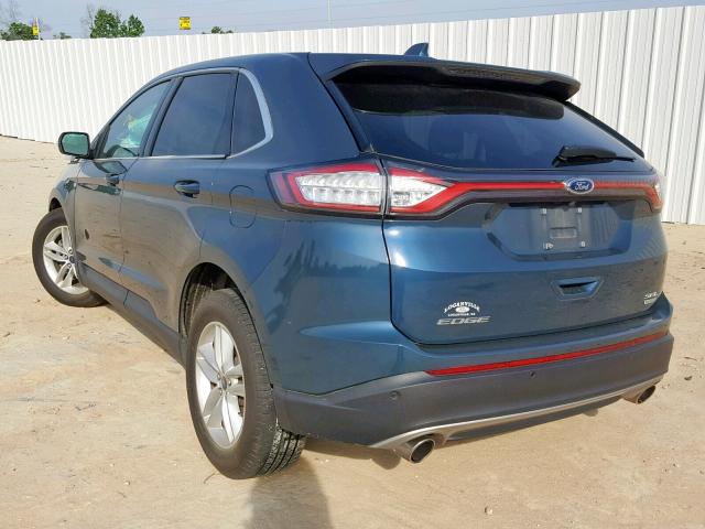 2FMPK3J90GBC39642 - 2016 FORD EDGE SEL BLUE photo 3