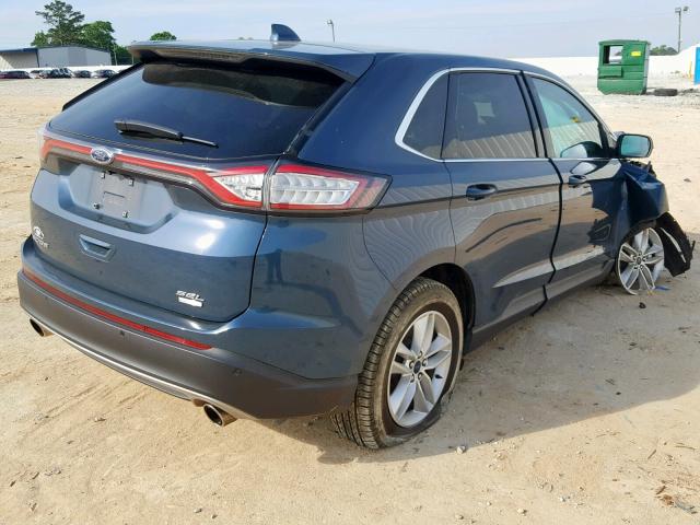 2FMPK3J90GBC39642 - 2016 FORD EDGE SEL BLUE photo 4