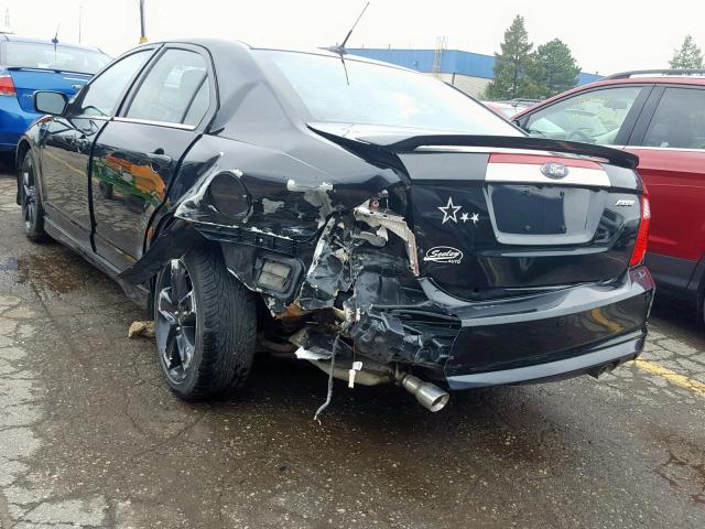 3FAHP0KC6AR348527 - 2010 FORD FUSION SPO BLACK photo 3