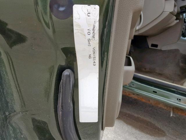 1J8HG48K17C500083 - 2007 JEEP COMMANDER GREEN photo 10