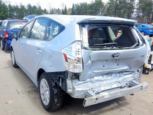 JTDZN3EUXC3138587 - 2012 TOYOTA PRIUS V SILVER photo 3