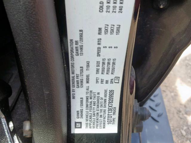 1GTDT13EX78209926 - 2007 GMC CANYON BLACK photo 10