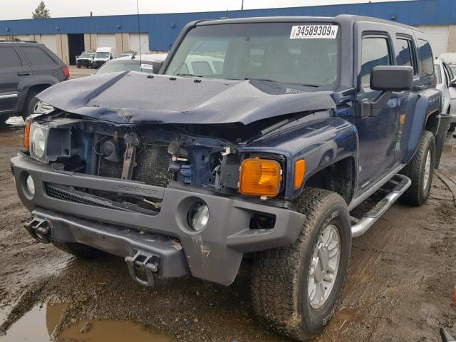 5GTDN13E978252561 - 2007 HUMMER H3 BLUE photo 2