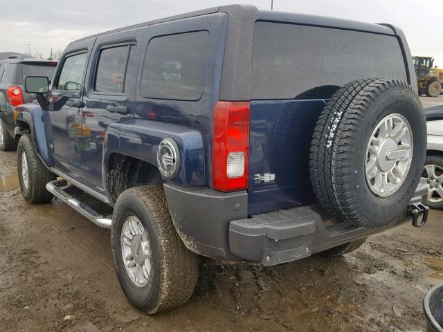 5GTDN13E978252561 - 2007 HUMMER H3 BLUE photo 3