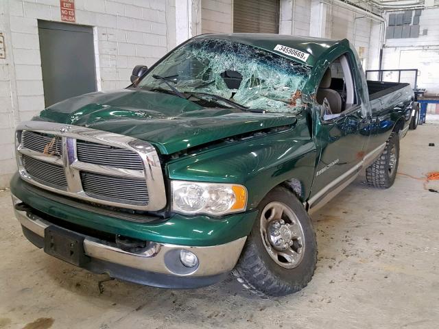 3D7KU26613G749092 - 2003 DODGE RAM 2500 S GREEN photo 2