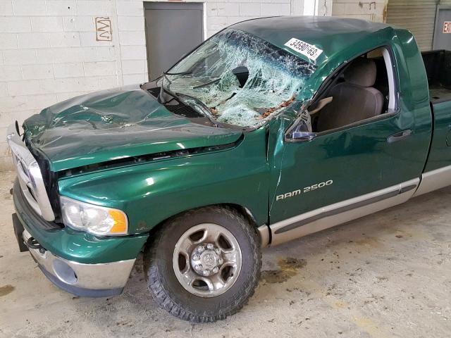 3D7KU26613G749092 - 2003 DODGE RAM 2500 S GREEN photo 9