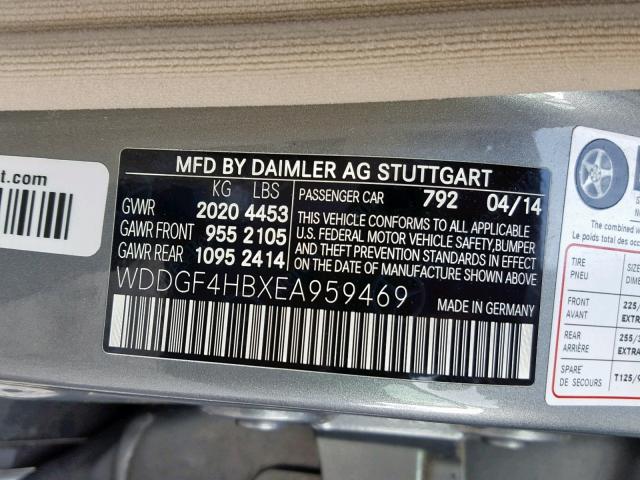 WDDGF4HBXEA959469 - 2014 MERCEDES-BENZ C 250 GRAY photo 10