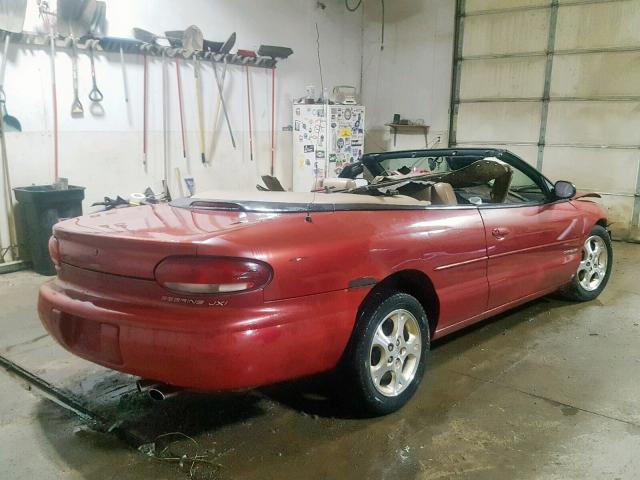 3C3EL55H3TT316836 - 1996 CHRYSLER SEBRING JX RED photo 4