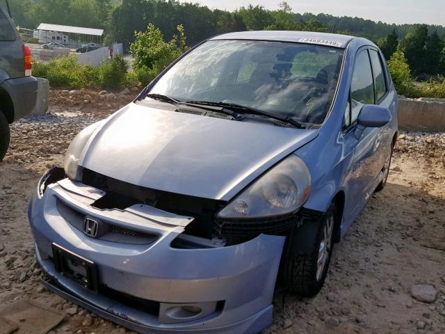 JHMGD38698S000817 - 2008 HONDA FIT SPORT BLUE photo 2