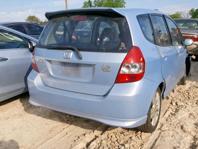 JHMGD38698S000817 - 2008 HONDA FIT SPORT BLUE photo 4