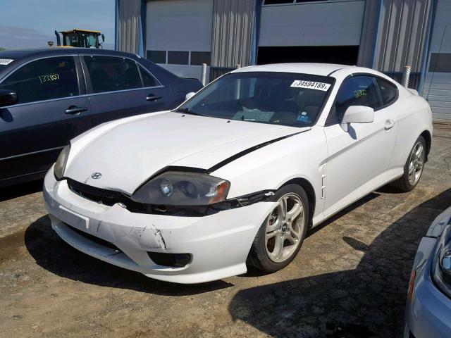 KMHHN65F66U187844 - 2006 HYUNDAI TIBURON GT WHITE photo 2