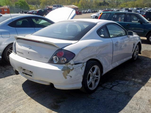 KMHHN65F66U187844 - 2006 HYUNDAI TIBURON GT WHITE photo 4