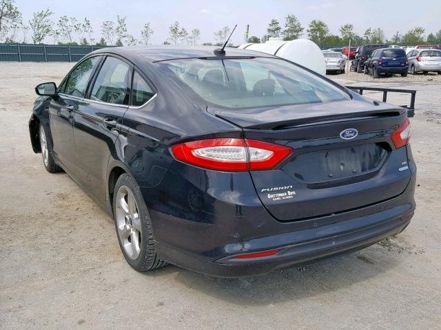 3FA6P0HR3DR289055 - 2013 FORD FUSION SE BLACK photo 3