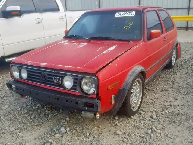 3VWHE21G9NM002665 - 1992 VOLKSWAGEN GOLF GTI 1 RED photo 2