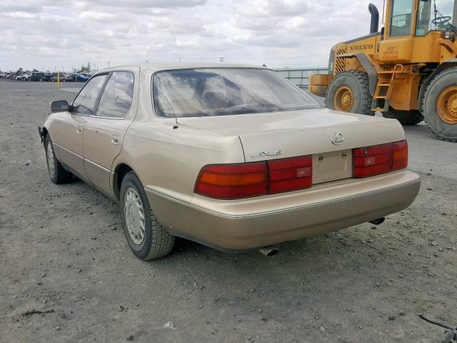 JT8UF11E8N0122367 - 1992 LEXUS LS 400 GOLD photo 3