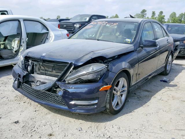 WDDGF4HB5EA966653 - 2014 MERCEDES-BENZ C 250 BLUE photo 2