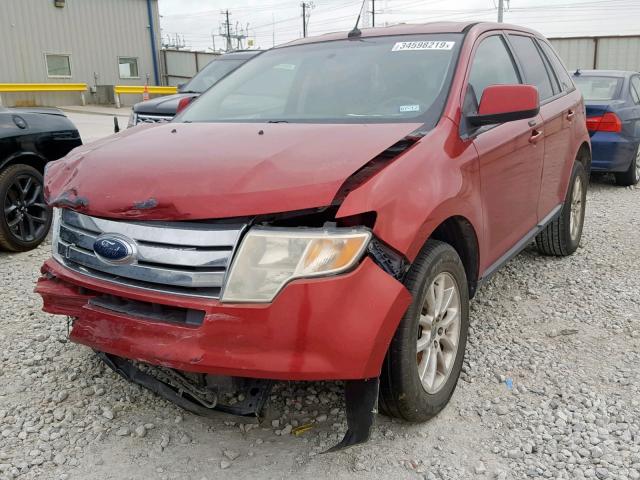 2FMDK38C49BA33537 - 2009 FORD EDGE SEL RED photo 2