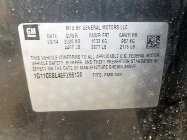 1G11C5SL4EF266120 - 2014 CHEVROLET MALIBU 1LT  照片 10