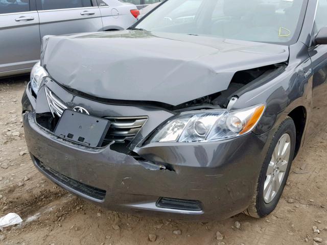 4T1BB46K38U058378 - 2008 TOYOTA CAMRY HYBR CHARCOAL photo 9