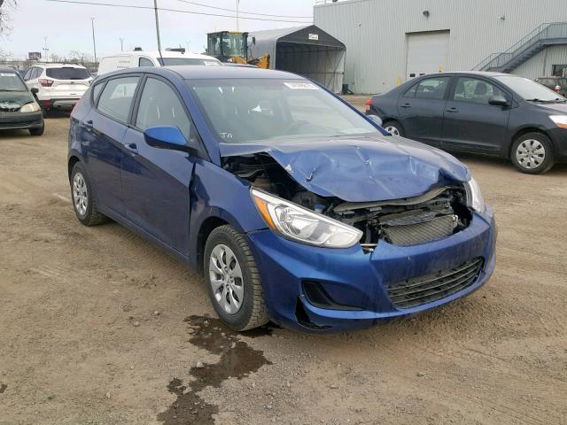 KMHCT5AE5GU255754 - 2016 HYUNDAI ACCENT SE BLUE photo 1