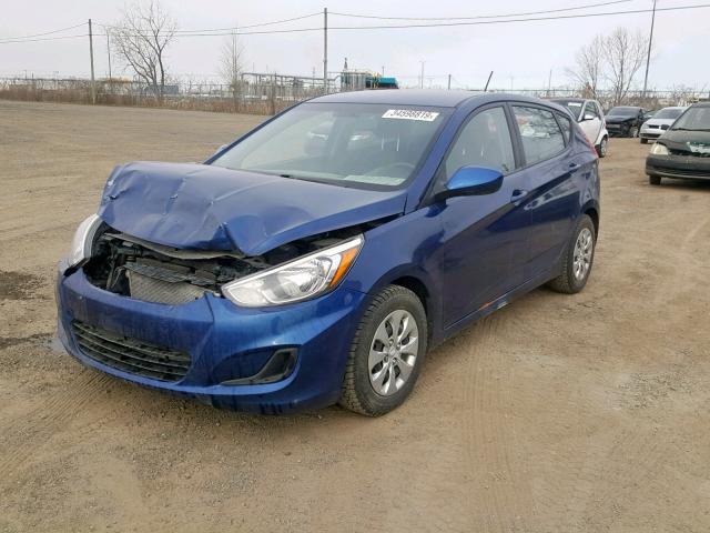 KMHCT5AE5GU255754 - 2016 HYUNDAI ACCENT SE BLUE photo 2