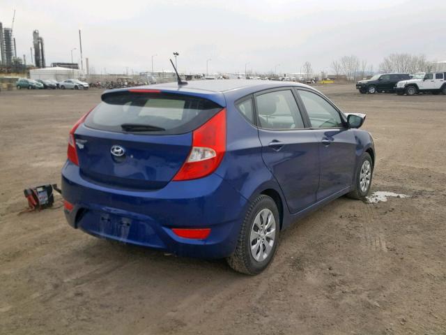 KMHCT5AE5GU255754 - 2016 HYUNDAI ACCENT SE BLUE photo 4