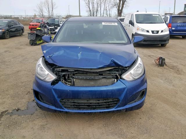 KMHCT5AE5GU255754 - 2016 HYUNDAI ACCENT SE BLUE photo 9