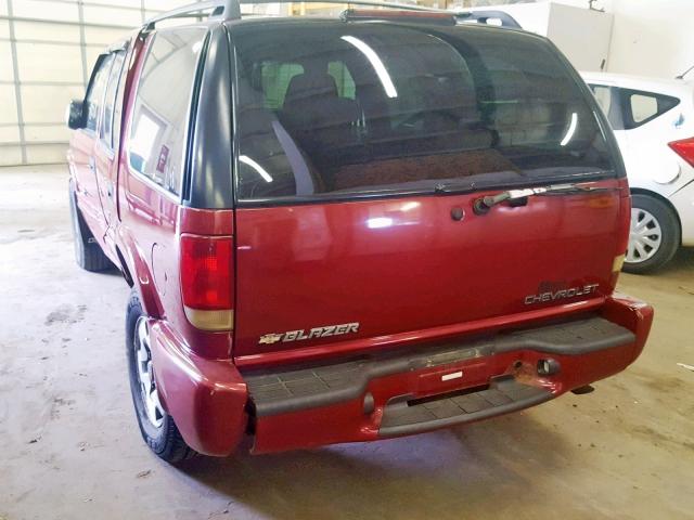 1GNDT13X13K135706 - 2003 CHEVROLET BLAZER RED photo 3