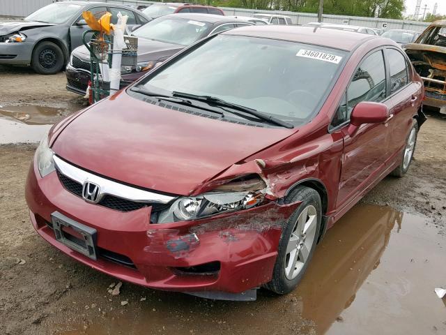 2HGFA16619H339174 - 2009 HONDA CIVIC LX-S Tünd qırmızı foto 2