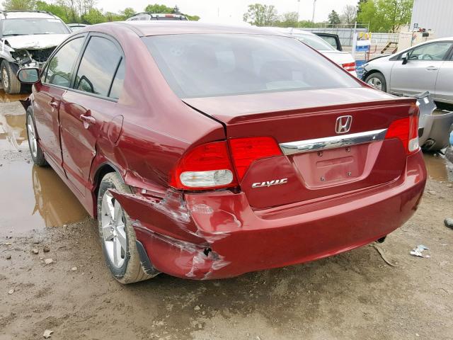 2HGFA16619H339174 - 2009 HONDA CIVIC LX-S Tünd qırmızı foto 3