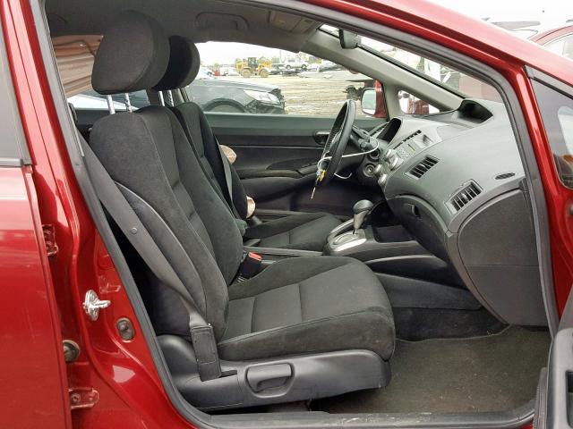 2HGFA16619H339174 - 2009 HONDA CIVIC LX-S Tünd qırmızı foto 5