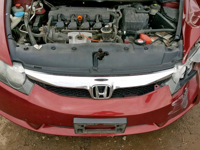 2HGFA16619H339174 - 2009 HONDA CIVIC LX-S Tünd qırmızı foto 7