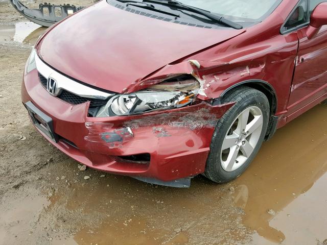 2HGFA16619H339174 - 2009 HONDA CIVIC LX-S Tünd qırmızı foto 9
